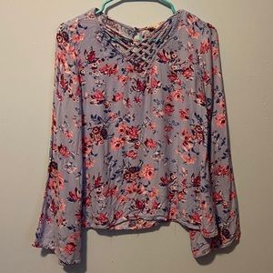 Pink Republic Blue and Pink Floral Blouse